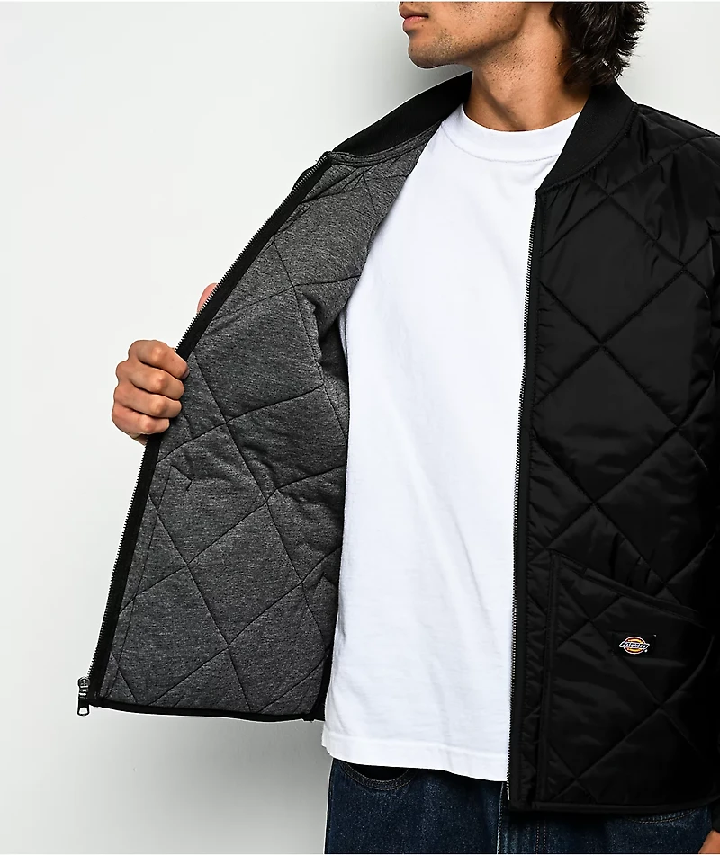 Dickies Diamond Quilted Black Jacket