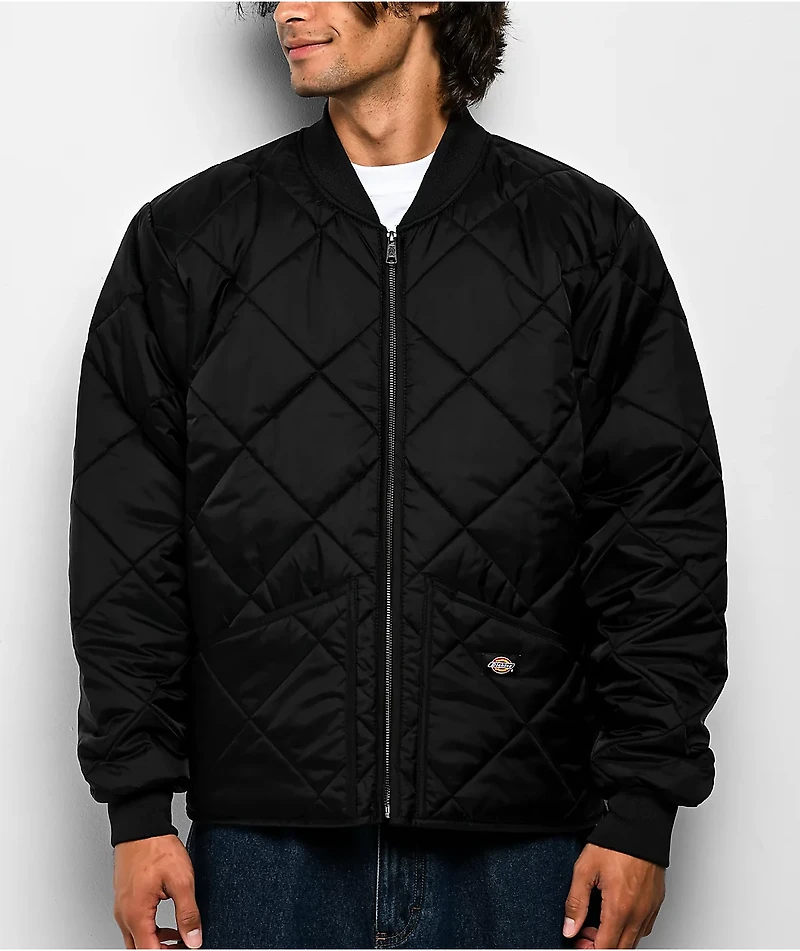 Dickies Diamond Quilted Black Jacket