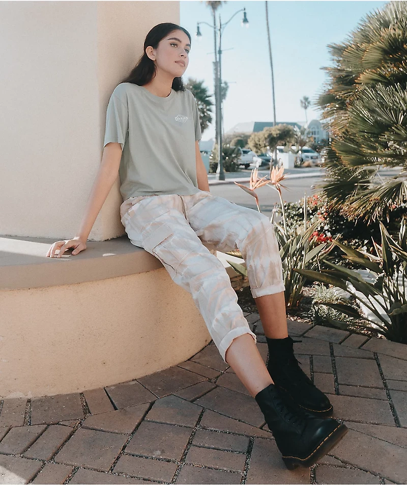 Dickies Lambchop Khaki Tie Dye Crop Cargo Pants