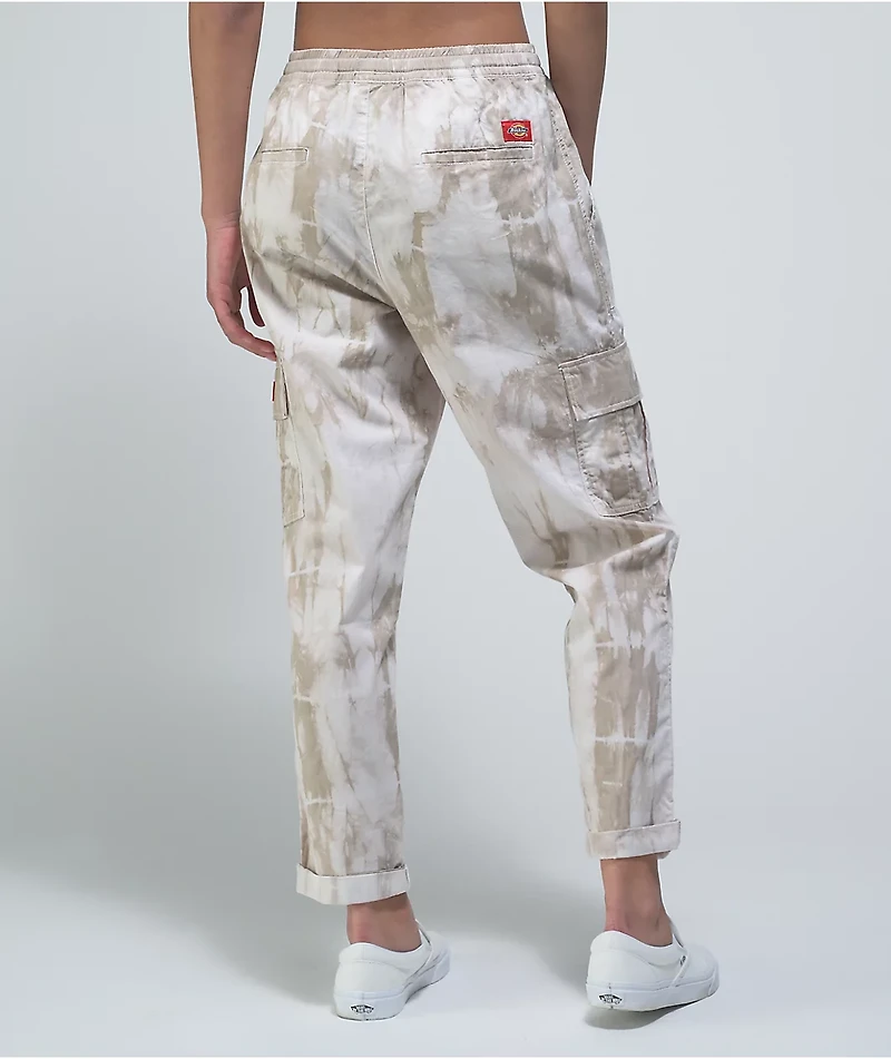Dickies Lambchop Khaki Tie Dye Crop Cargo Pants