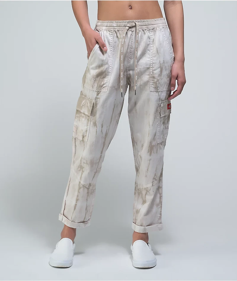 Dickies Lambchop Khaki Tie Dye Crop Cargo Pants