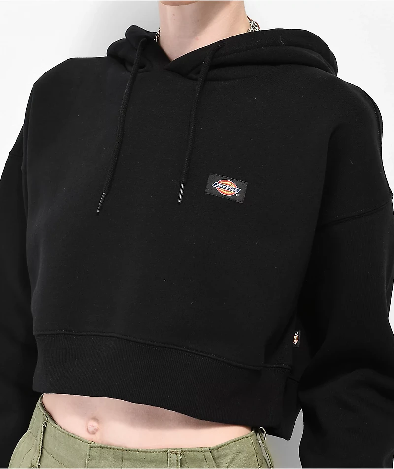 Dickies Logo Black Crop Hoodie