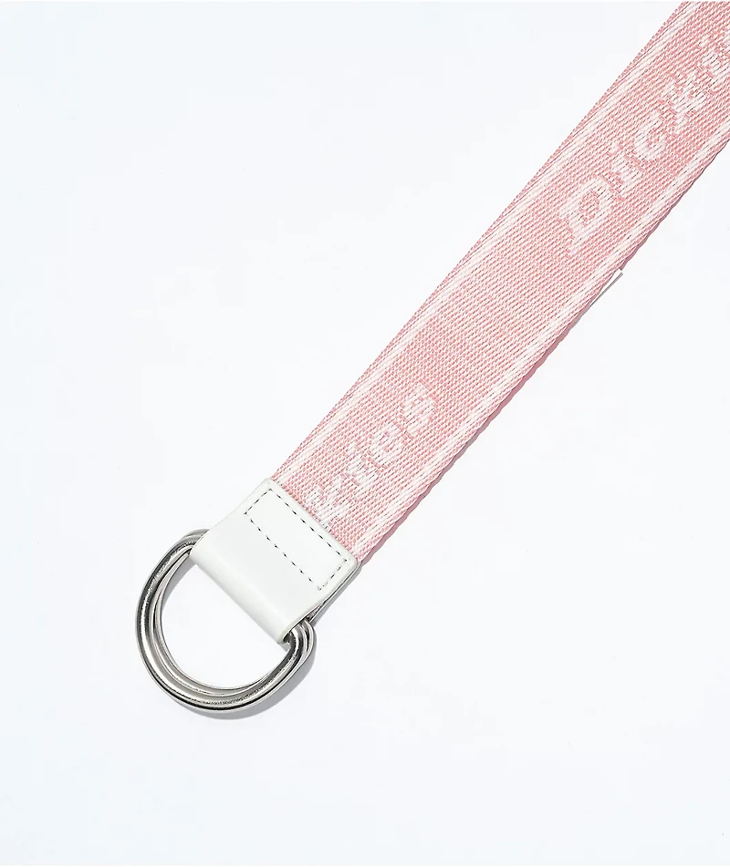 Dickies Logo Pink & White D-Ring Belt