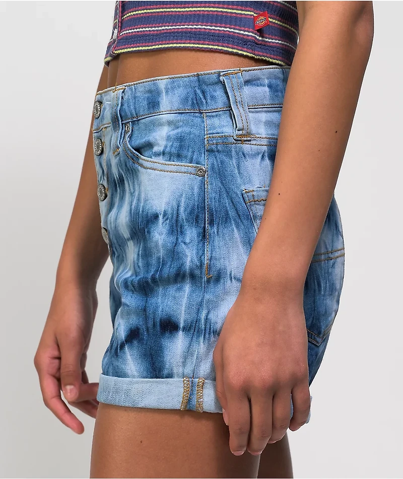 Dickies Navy & White Washed Denim Shorts