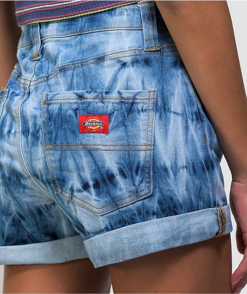Dickies Navy & White Washed Denim Shorts