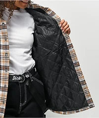 Dickies Oversized Tan Plaid Flannel Jacket