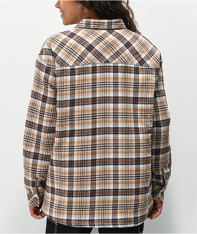 Dickies Oversized Tan Plaid Flannel Jacket