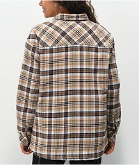 Dickies Oversized Tan Plaid Flannel Jacket