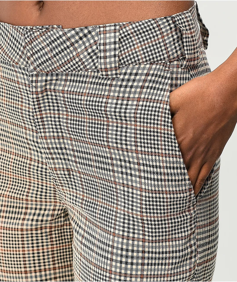 Dickies Roll Hem Tan Plaid Pants