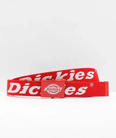 Dickies Script Red & White Web Belt