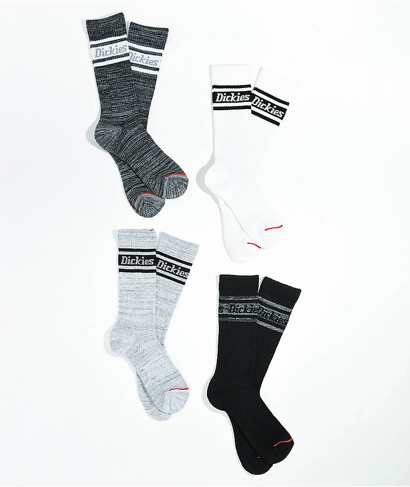 Dickies Skate Basics 4 Pack Crew Socks