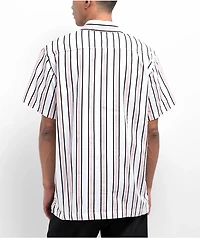 Dickies Skateboarding Relaxed Cooling White & Lotus Stripe Button Up Short Sleeve Shirt