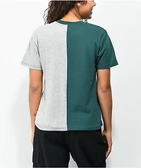 Dickies Split Up Forest Green and Heather Grey Boyfriend T-Shirt