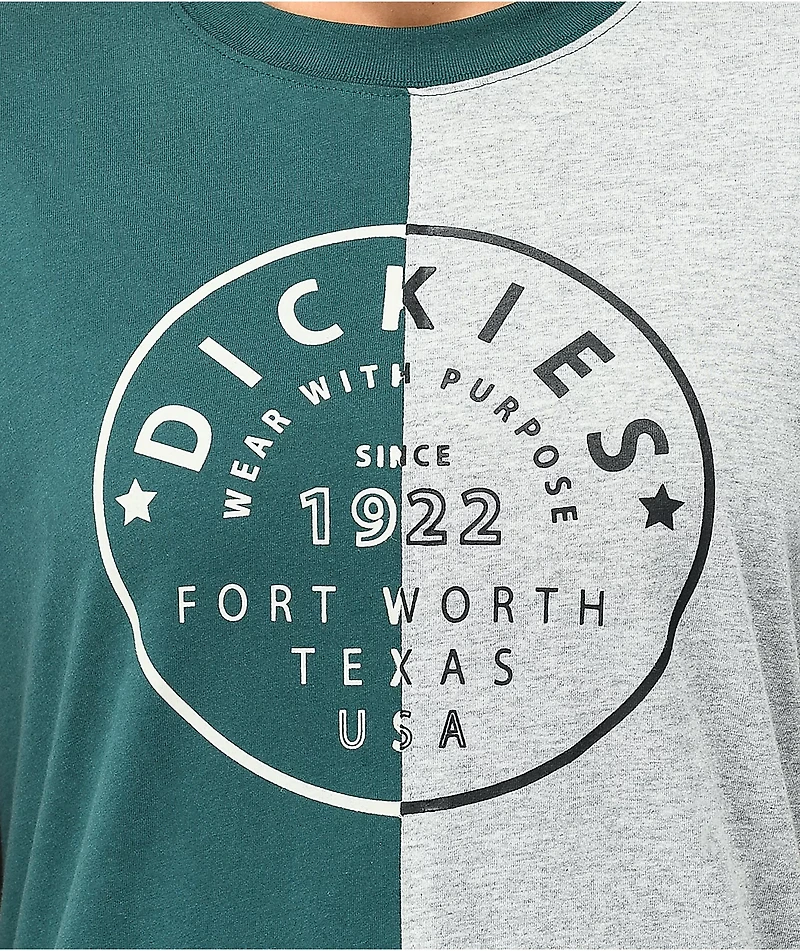 Dickies Split Up Forest Green and Heather Grey Boyfriend T-Shirt