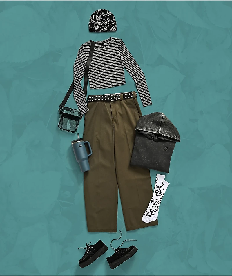 Dickies Wide Leg Military Green Work Pants