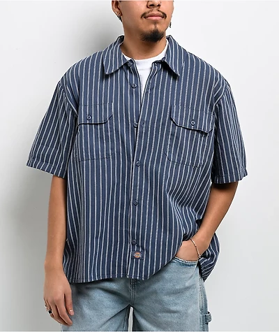Dickies Worn-In White & Blue Work Shirt
