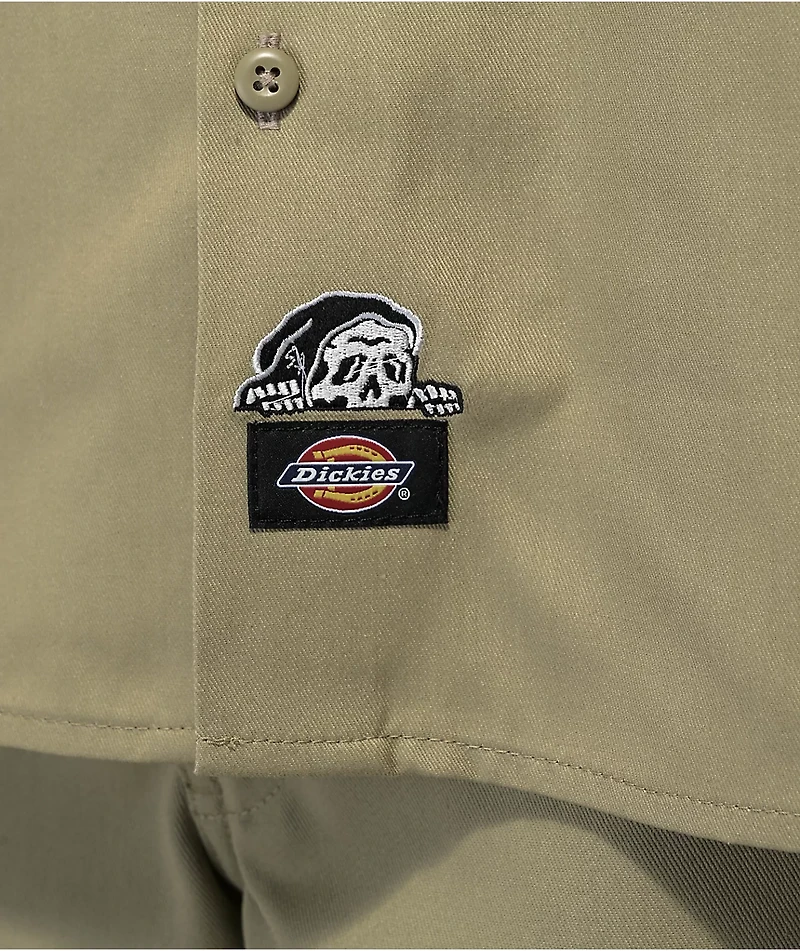 Dickies x Lurking Class by Sketchy Tank Good Times Beige Short Sleeve Work Shirt