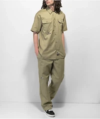 Dickies x Lurking Class by Sketchy Tank Good Times Beige Short Sleeve Work Shirt
