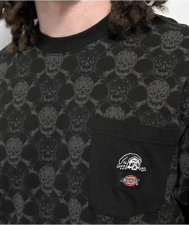 Dickies x Lurking Class by Sketchy Tank Skull & Bones Black T-Shirt