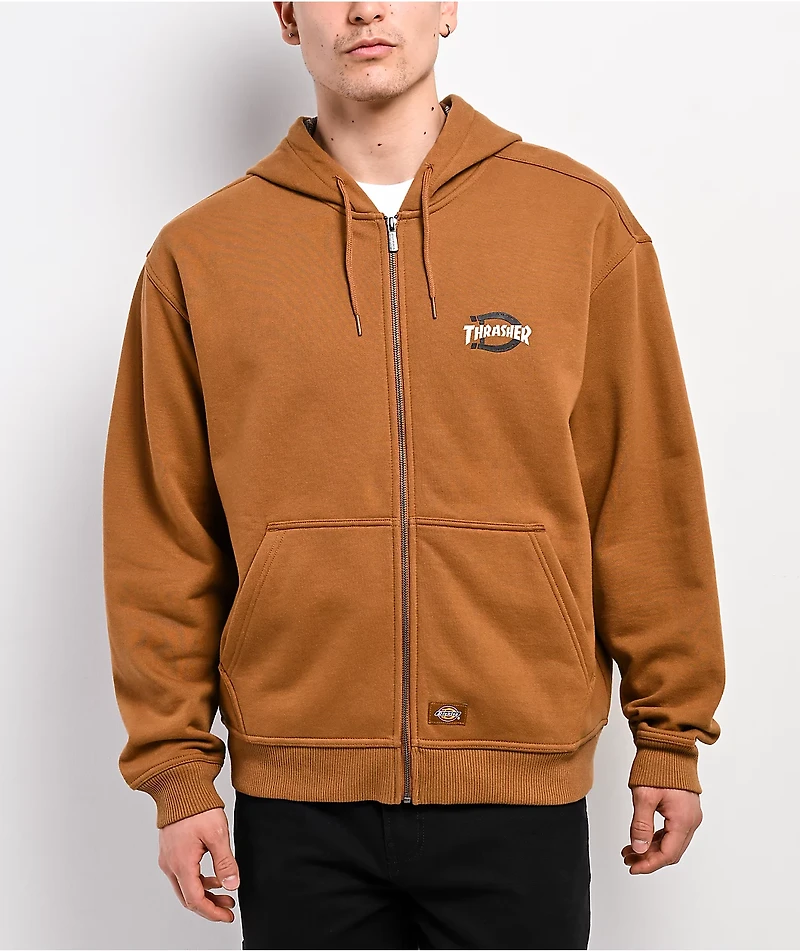 Dickies x Thrasher Brown Zip Hoodie