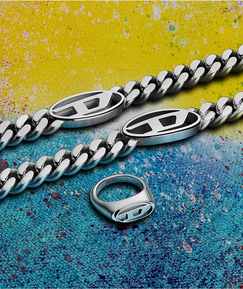 Diesel Emblem Silver Bracelet