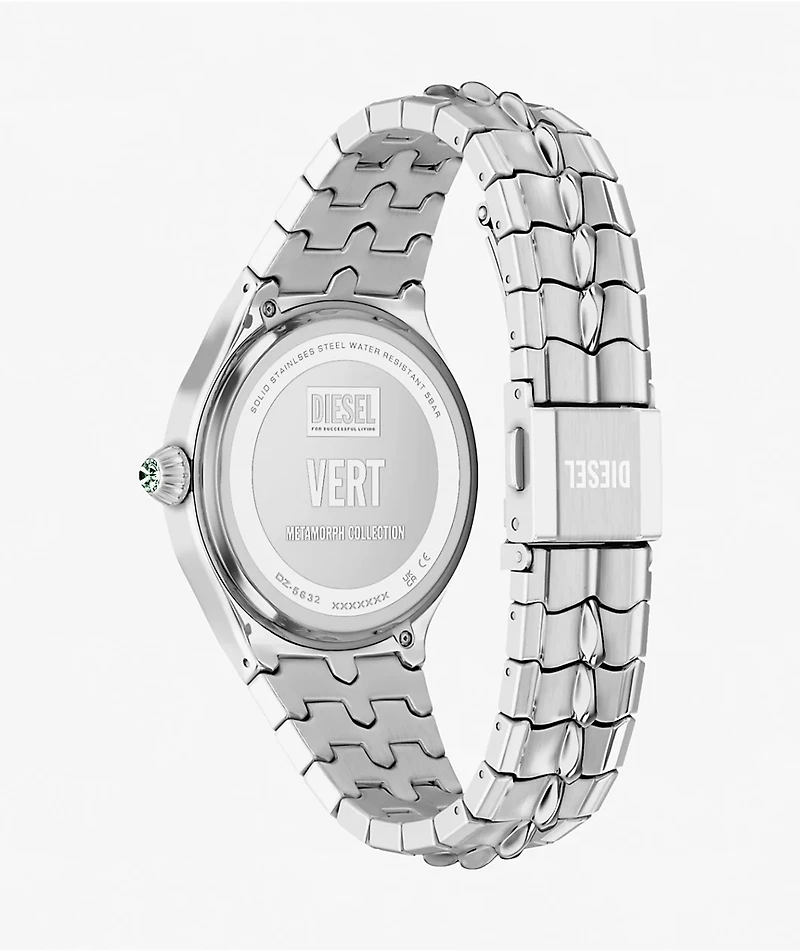 Diesel Vert Silver & Green Analog Watch