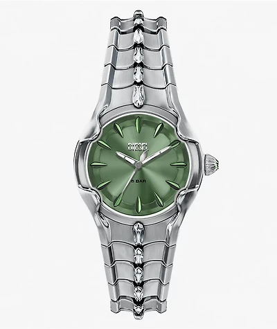 Diesel Vert Silver & Green Analog Watch