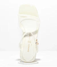 Dirty Laundry Avianna Patent White Platform Strap Sandals