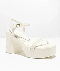 Dirty Laundry Avianna Patent White Platform Strap Sandals