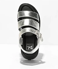 Dirty Laundry Baddie Black & Silver Metallic Platform Sandals
