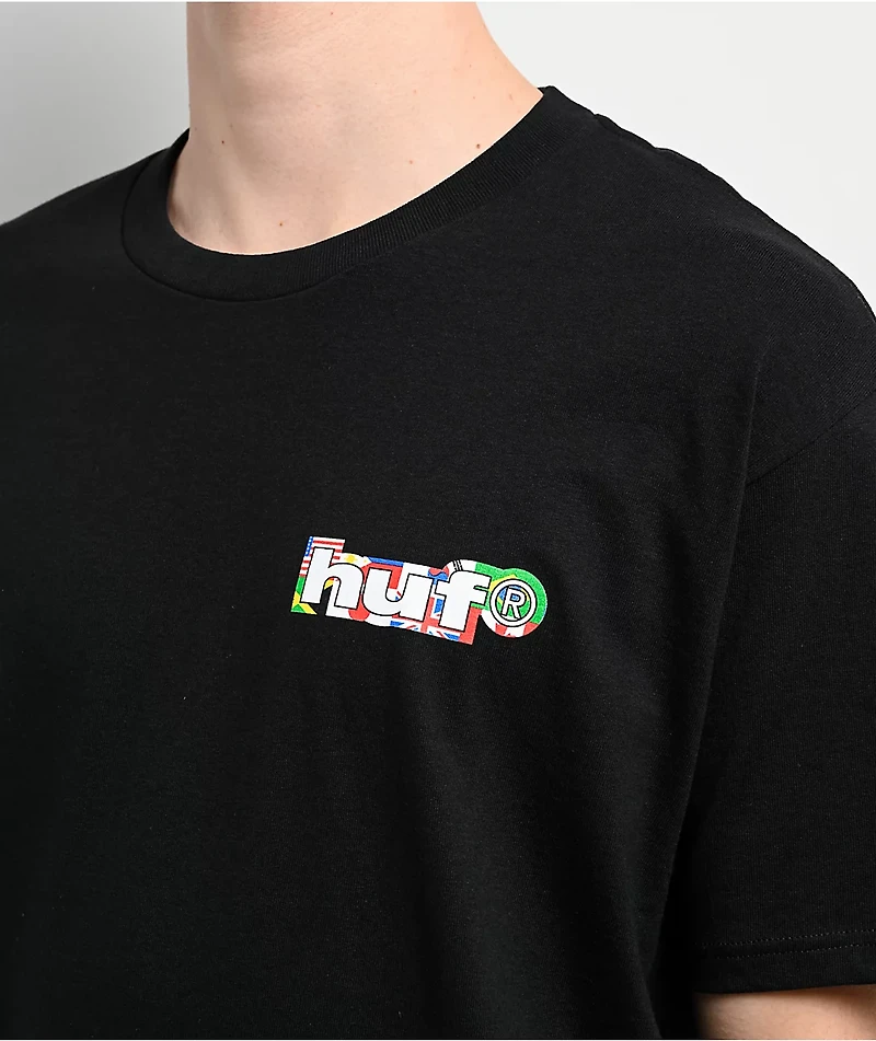 Disney x HUF Mickey Mouse Worldwide Tour Black T-Shirt