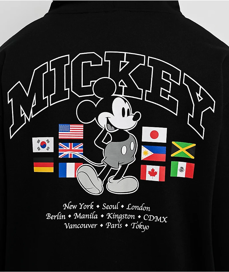 Disney x HUF Mickey Mouse Worldwide Tour Black Zip Hoodie