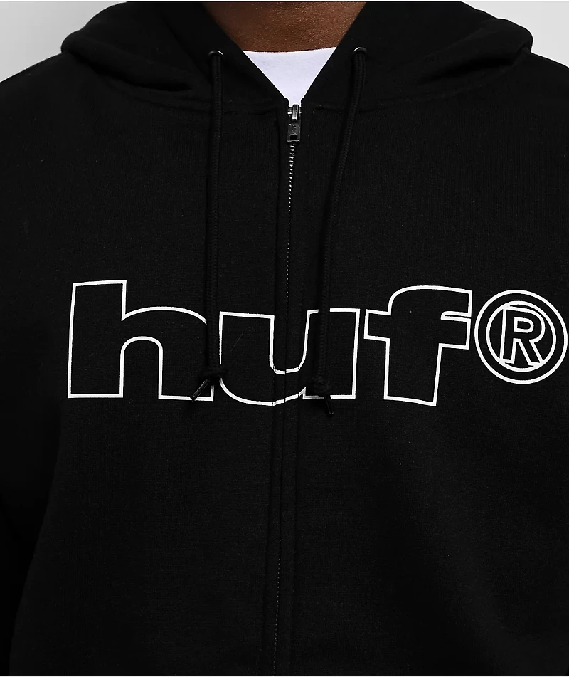 Disney x HUF Mickey Mouse Worldwide Tour Black Zip Hoodie