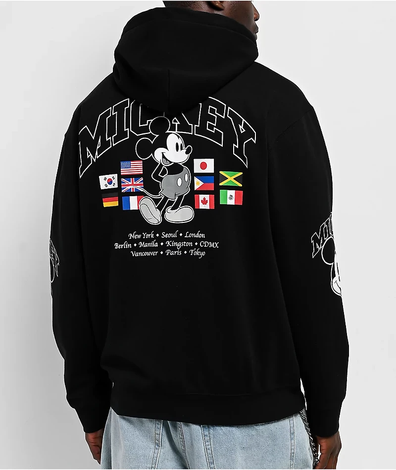 Disney x HUF Mickey Mouse Worldwide Tour Black Zip Hoodie