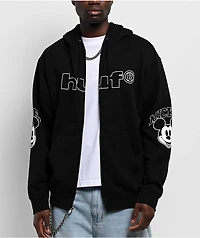 Disney x HUF Mickey Mouse Worldwide Tour Black Zip Hoodie