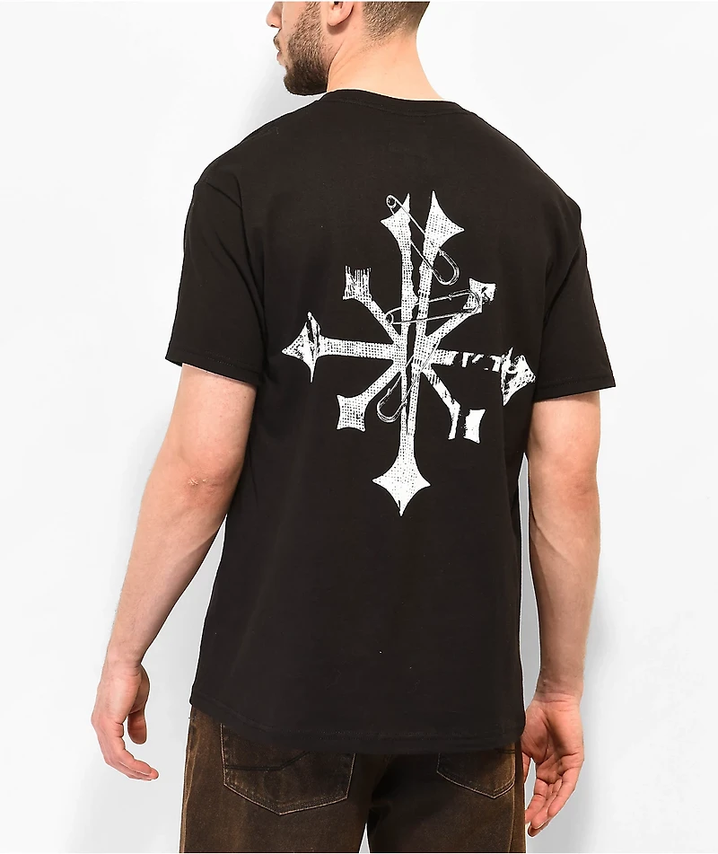 Disorder Safety Pin Black T-Shirt