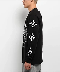 Disorder Skull N Wings Black Long Sleeve T-Shirt