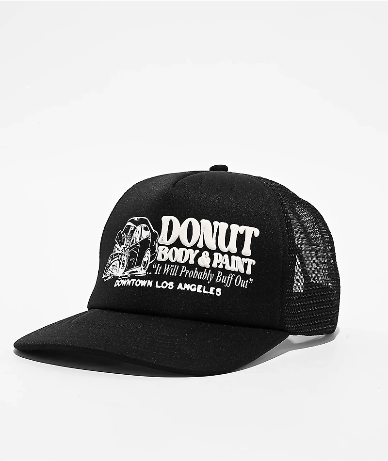 Donut Body & Paint Black Trucker Hat