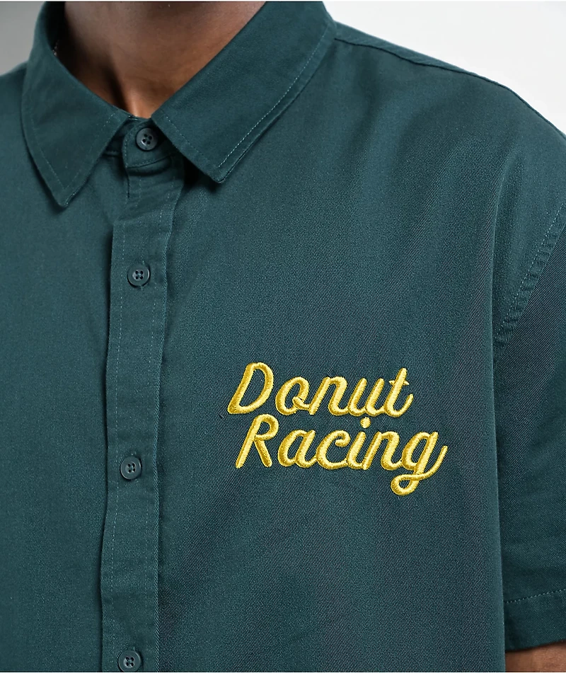 Donut Give It The Beans Green Work Shirt