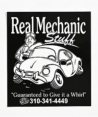 Donut Real Mechanic Stuff Black Sticker