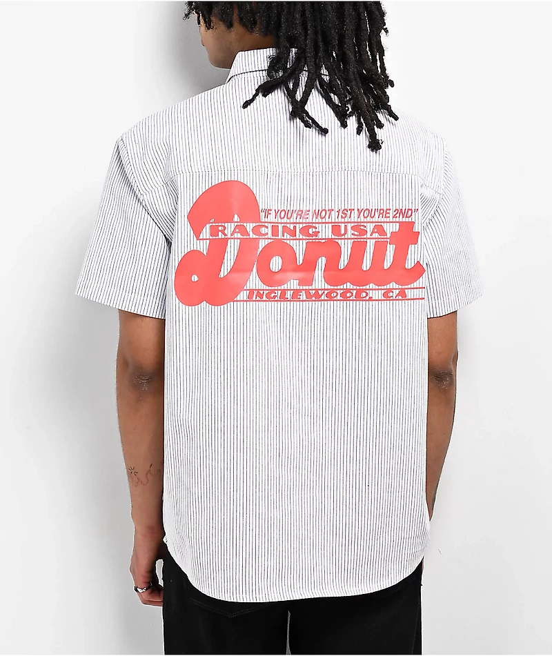 Donut White Stripe Work Shirt