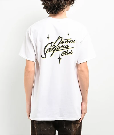 Doom Sayers Sacto Script White T-Shirt