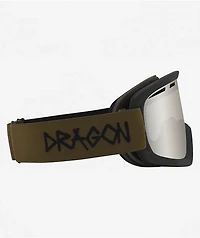 Dragon D1 Old Skool Olive & Silver Ion Snowboard Goggles