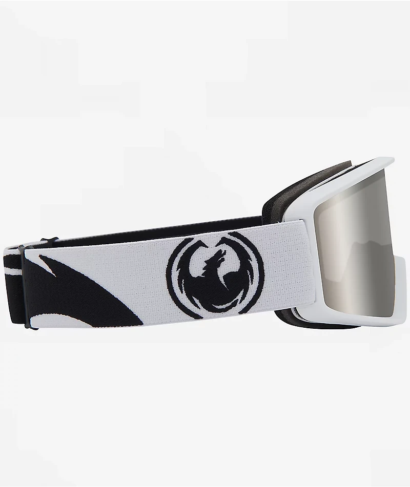 Dragon DXT Light Wing White & Silver Ion Snowboard Goggles