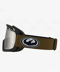 Dragon Old Skool D1 OTG Forest Green & Silver Ion Snowboard Goggles