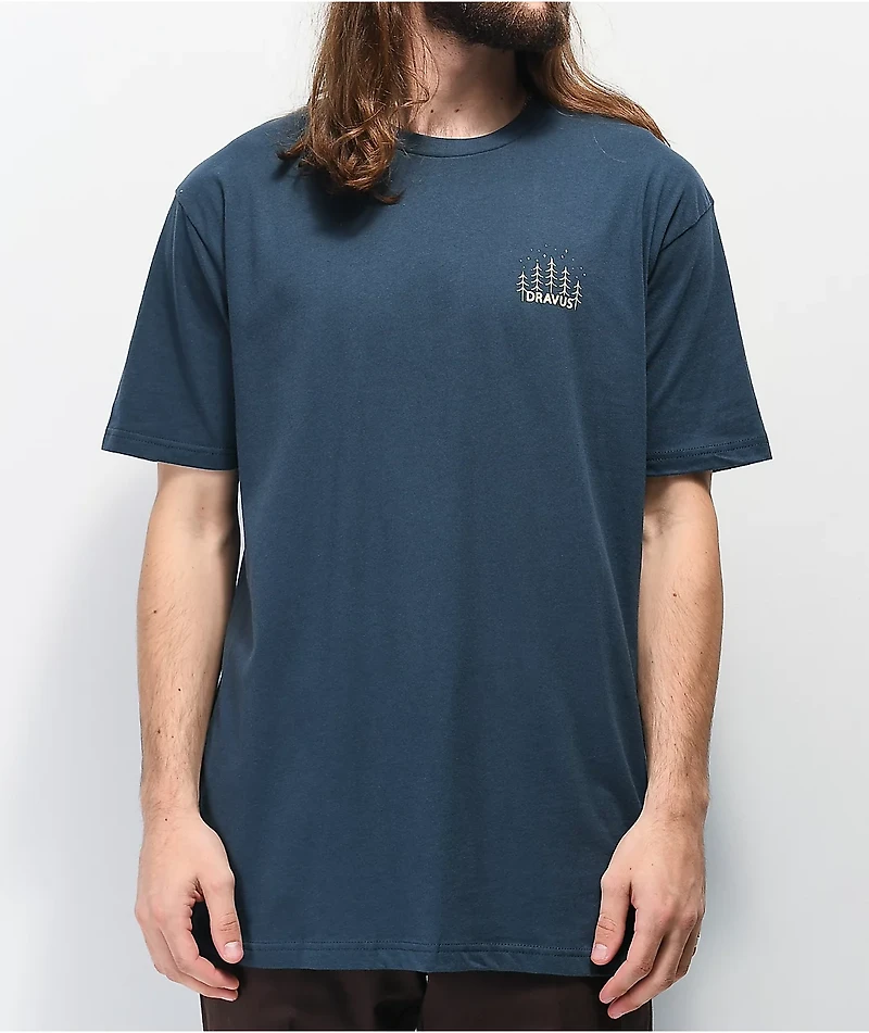 Dravus Adventures Await Indigo T-Shirt