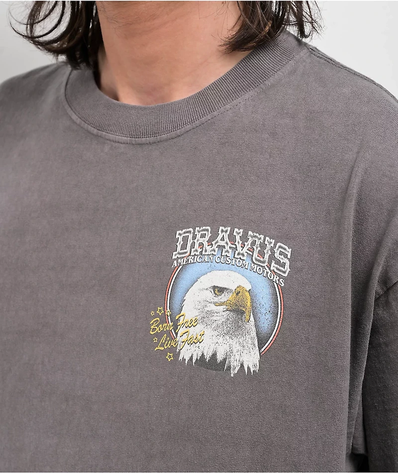 Dravus Americana Grey Wash T-Shirt