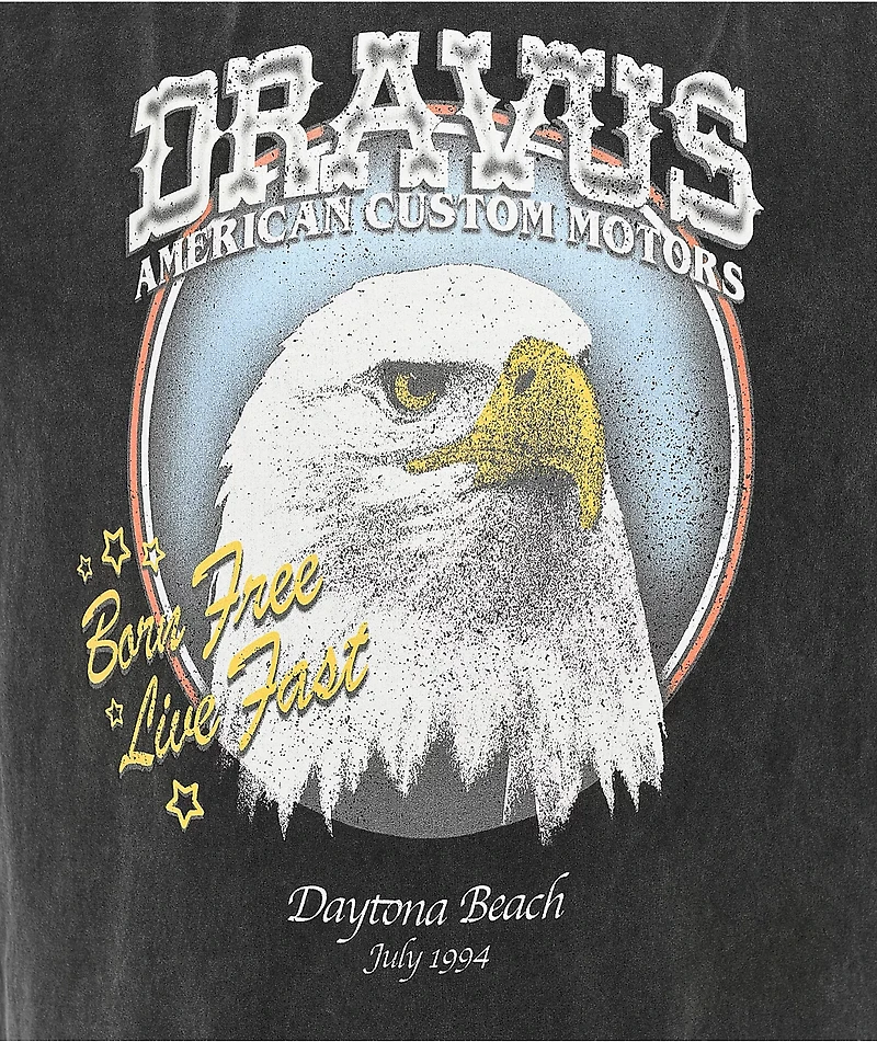Dravus Americana Vintage Black Long Sleeve T-Shirt