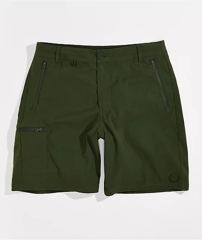 Dravus Bay Dark Green Hybrid Shorts