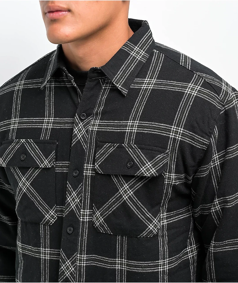 Dravus Black Sherpa Flannel Jacket